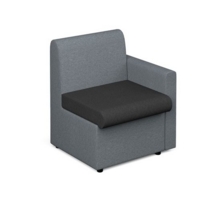 Alto modular reception seating with left hand arm - elapse grey seat and arm with late grey back