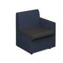 Alto modular reception seating with left hand arm - elapse grey seat and arm with range blue back