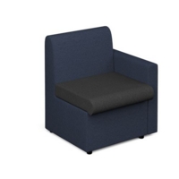 Alto modular reception seating with left hand arm - elapse grey seat and arm with range blue back