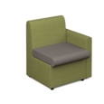 Alto modular reception seating with left hand arm - forecast grey seat and arm with endurance green back