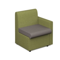 Alto modular reception seating with left hand arm - forecast grey seat and arm with endurance green back