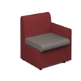 Alto modular reception seating with left hand arm - forecast grey seat and arm with extent red back