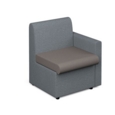 Alto modular reception seating with left hand arm - forecast grey seat and arm with late grey back