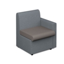 Alto modular reception seating with left hand arm - forecast grey seat and arm with late grey back