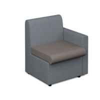 Alto modular reception seating with left hand arm - forecast grey seat and arm with late grey back