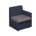 Alto modular reception seating with left hand arm - forecast grey seat and arm with range blue back