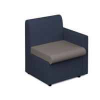 Alto modular reception seating with left hand arm - forecast grey seat and arm with range blue back
