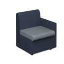 Alto modular reception seating with left hand arm - late grey seat and arm with range blue back