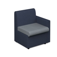 Alto modular reception seating with left hand arm - late grey seat and arm with range blue back
