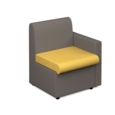 Alto modular reception seating with left hand arm - lifetime yellow seat and arm with forecast grey back