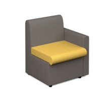 Alto modular reception seating with left hand arm - lifetime yellow seat and arm with forecast grey back