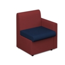 Alto modular reception seating with left hand arm - maturity blue seat and arm with extent red back
