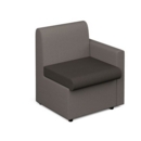 Alto modular reception seating with left hand arm - present grey seat and arm with forecast grey back