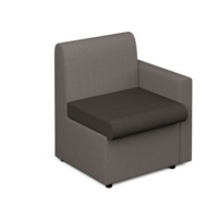 Alto modular reception seating with left hand arm - present grey seat and arm with forecast grey back