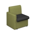 Alto modular reception seating with right hand arm - elapse grey seat and arm with endurance green back