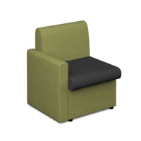 Alto modular reception seating with right hand arm - elapse grey seat and arm with endurance green back