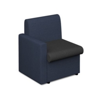 Alto modular reception seating with right hand arm - elapse grey seat and arm with range blue back