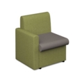 Alto modular reception seating with right hand arm - forecast grey seat and arm with endurance green back