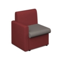 Alto modular reception seating with right hand arm - forecast grey seat and arm with extent red back