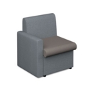 Alto modular reception seating with right hand arm - forecast grey seat and arm with late grey back