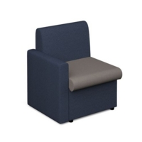 Alto modular reception seating with right hand arm - forecast grey seat and arm with range blue back