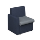 Alto modular reception seating with right hand arm - late grey seat and arm with range blue back
