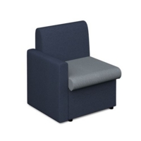 Alto modular reception seating with right hand arm - late grey seat and arm with range blue back