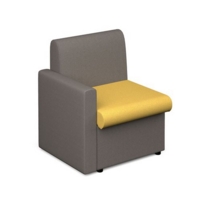 Alto modular reception seating with right hand arm - lifetime yellow seat and arm with forecast grey back