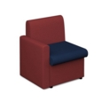 Alto modular reception seating with right hand arm - maturity blue seat and arm with extent red back
