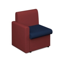 Alto modular reception seating with right hand arm - maturity blue seat and arm with extent red back