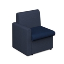 Alto modular reception seating with right hand arm - maturity blue seat and arm with range blue back