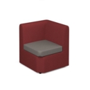 Alto modular reception seating corner unit - forecast grey seat with extent red back