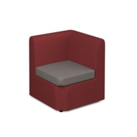 Alto modular reception seating corner unit - forecast grey seat with extent red back