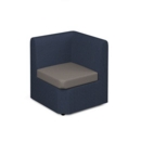 Alto modular reception seating corner unit - forecast grey seat with range blue back