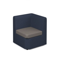 Alto modular reception seating corner unit - forecast grey seat with range blue back