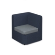Alto modular reception seating corner unit - late grey seat with range blue back