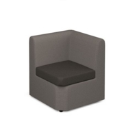 Alto modular reception seating corner unit - present grey seat with forecast grey back