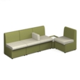 Alto modular reception seating wooden table - white top with late grey base