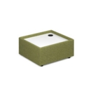 Alto modular reception seating wooden table with Ion power module - white top with endurance green base
