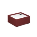 Alto modular reception seating wooden table with Ion power module - white top with extent red base