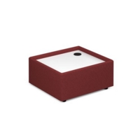 Alto modular reception seating wooden table with Ion power module - white top with extent red base
