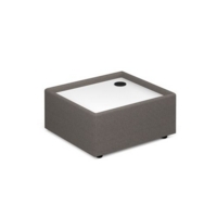 Alto modular reception seating wooden table with Ion power module - white top with forecast grey base