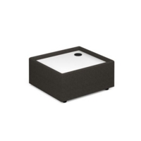 Alto modular reception seating wooden table with Ion power module - white top with present grey base