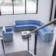 Alto modular reception seating cushion divider range blue