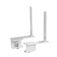 Aluminium framed screen brackets (pair) to fit on back of desk - white