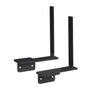 Aluminium framed screen brackets (pair) to fit on desk return - black