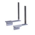 Aluminium framed screen brackets (pair) to fit on desk return - silver