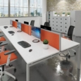 Aluminium framed screen brackets (pair) to fit on desk return - silver