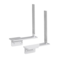 Aluminium framed screen brackets (pair) to fit on desk return - white