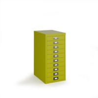 Bisley multi drawers with 10 drawers - green